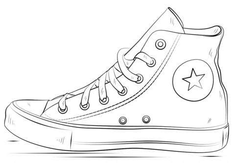 Converse Shoes Coloring Page